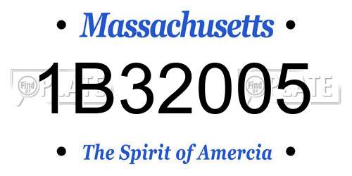 1B32005 Massachusetts License Plate