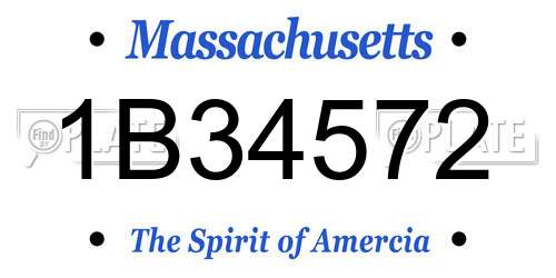 1B34572 Massachusetts License Plate