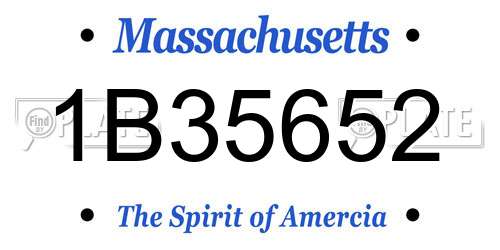 1B35652 Massachusetts License Plate