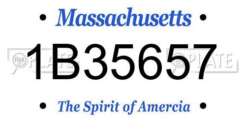 1B35657 Massachusetts License Plate