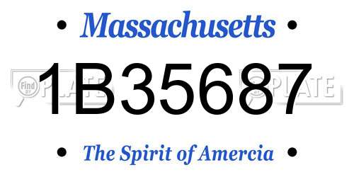 1B35687 Massachusetts License Plate