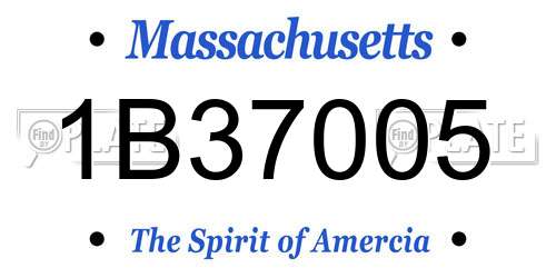 1B37005 Massachusetts License Plate