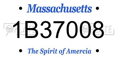 1B37008 Massachusetts License Plate