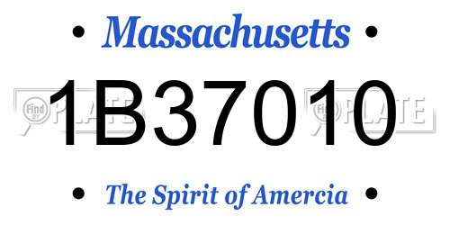 1B37010 Massachusetts License Plate