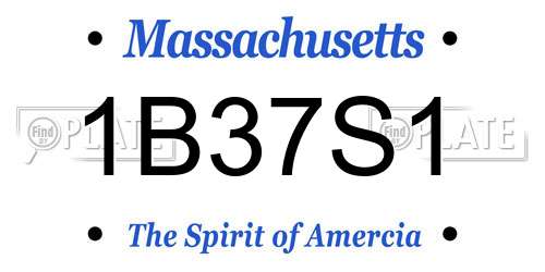 1B37S1 Massachusetts License Plate