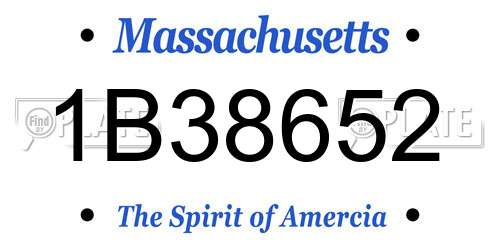 1B38652 Massachusetts License Plate