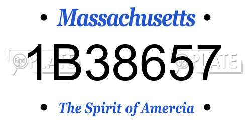 1B38657 Massachusetts License Plate