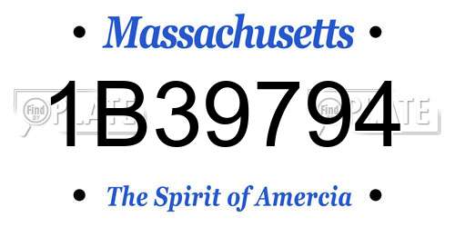 1B39794 Massachusetts License Plate