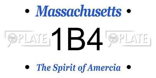 1B4 Massachusetts License Plate