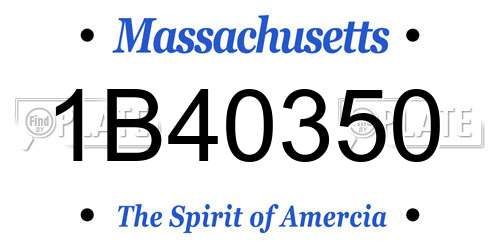1B40350 Massachusetts License Plate