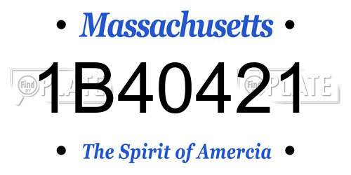 1B40421 Massachusetts License Plate
