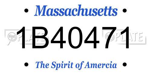 1B40471 Massachusetts License Plate