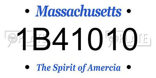 1B41010 Massachusetts License Plate