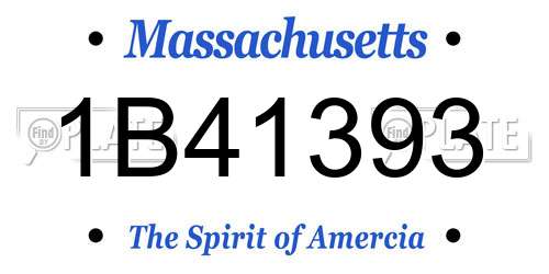 1B41393 Massachusetts License Plate