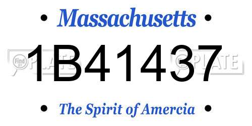 1B41437 Massachusetts License Plate