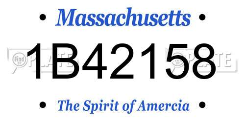 1B42158 Massachusetts License Plate