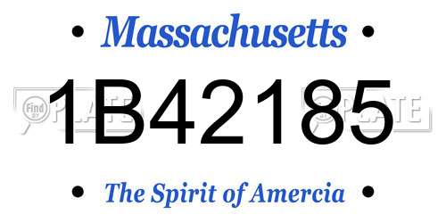 1B42185 Massachusetts License Plate