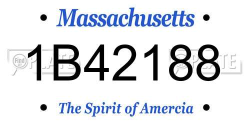 1B42188 Massachusetts License Plate