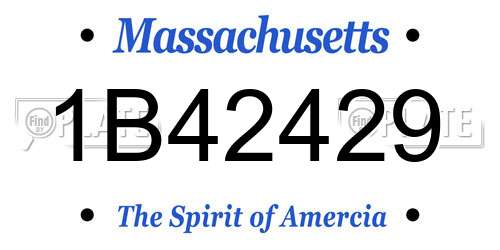 1B42429 Massachusetts License Plate