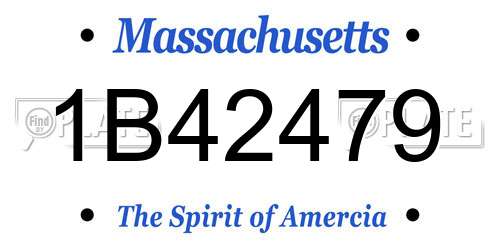 1B42479 Massachusetts License Plate