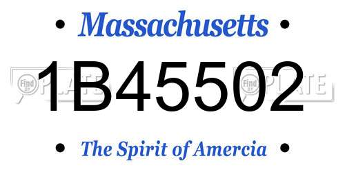 1B45502 Massachusetts License Plate