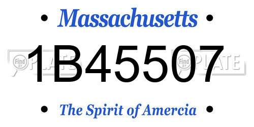1B45507 Massachusetts License Plate