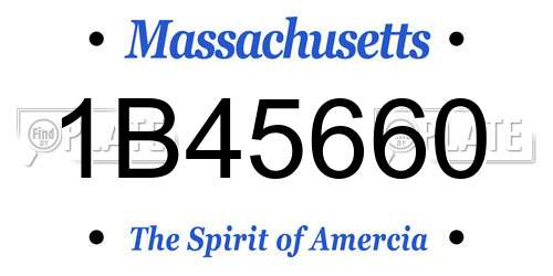 1B45660 Massachusetts License Plate