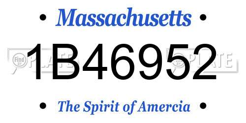 1B46952 Massachusetts License Plate