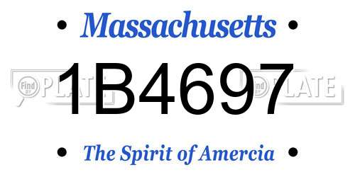 1B4697 Massachusetts License Plate