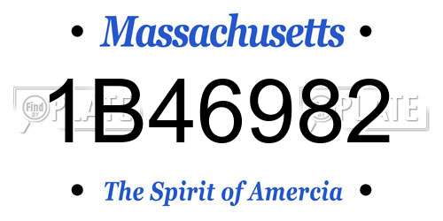 1B46982 Massachusetts License Plate