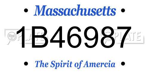 1B46987 Massachusetts License Plate