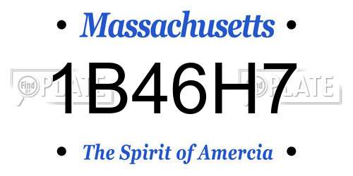 1B46H7 Massachusetts License Plate