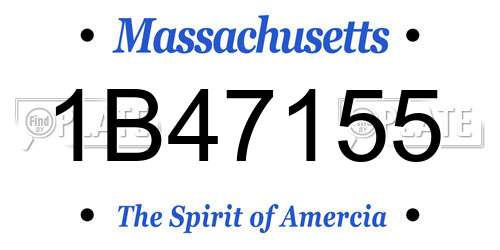 1B47155 Massachusetts License Plate
