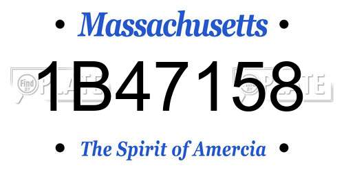 1B47158 Massachusetts License Plate