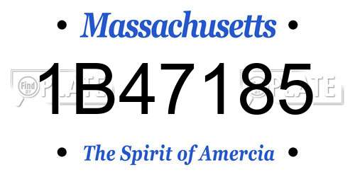 1B47185 Massachusetts License Plate