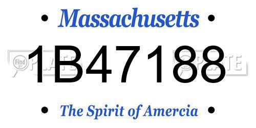 1B47188 Massachusetts License Plate