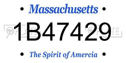 1B47429 Massachusetts License Plate