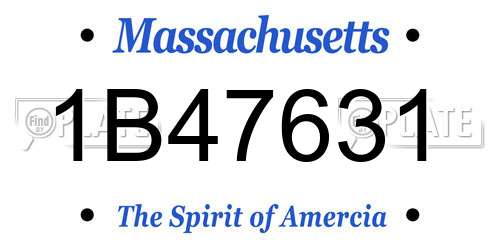 1B47631 Massachusetts License Plate