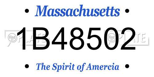 1B48502 Massachusetts License Plate