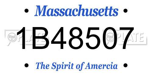1B48507 Massachusetts License Plate