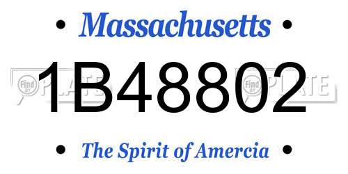 1B48802 Massachusetts License Plate