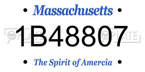 1B48807 Massachusetts License Plate