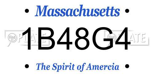 1B48G4 Massachusetts License Plate