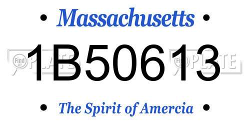 1B50613 Massachusetts License Plate