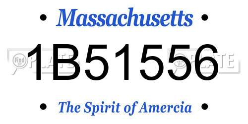 1B51556 Massachusetts License Plate