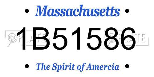 1B51586 Massachusetts License Plate