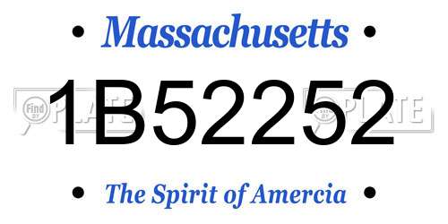1B52252 Massachusetts License Plate