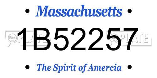 1B52257 Massachusetts License Plate