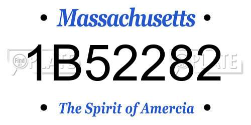1B52282 Massachusetts License Plate