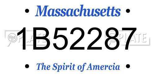 1B52287 Massachusetts License Plate